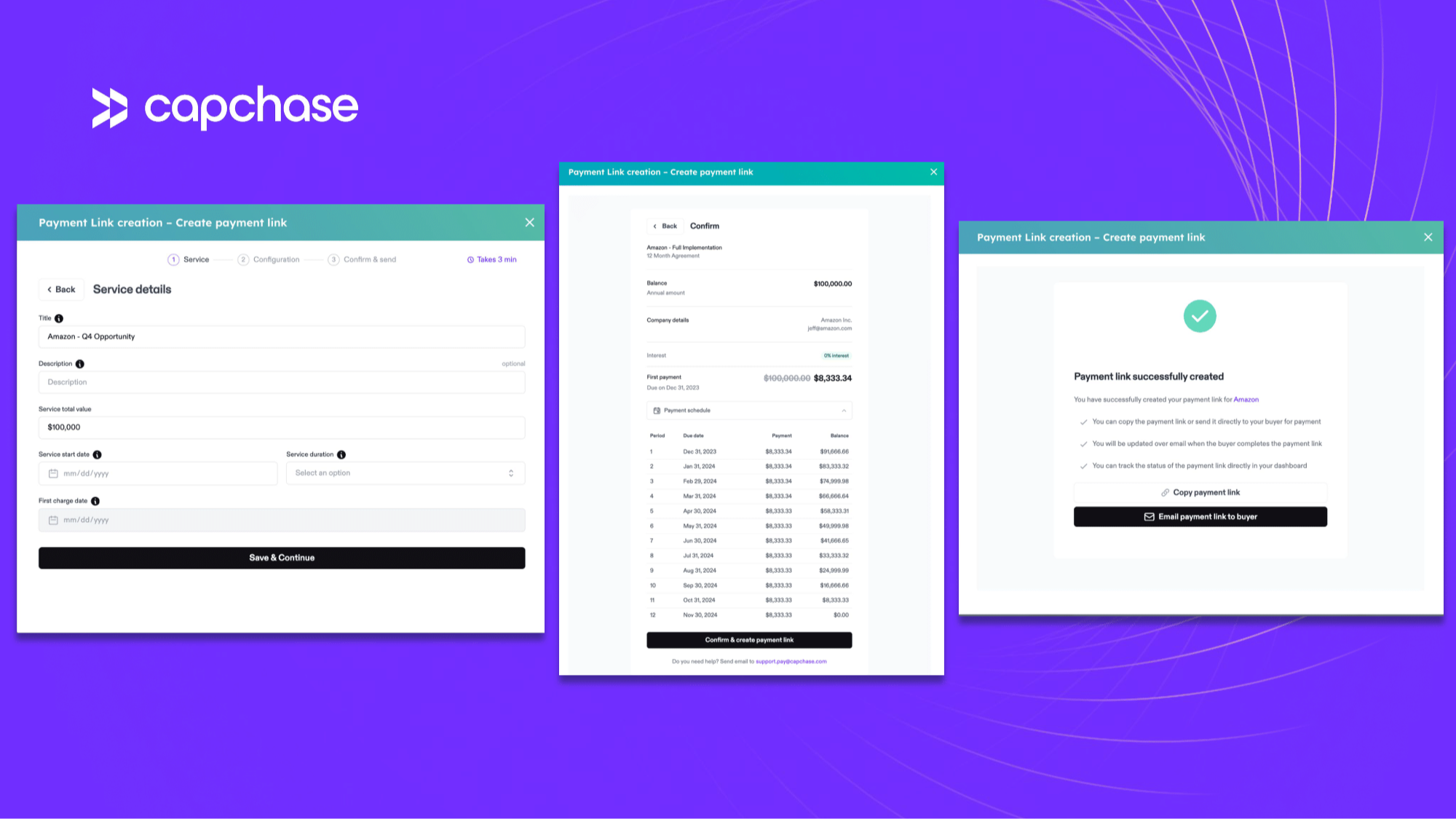 Create customized payment schedules
